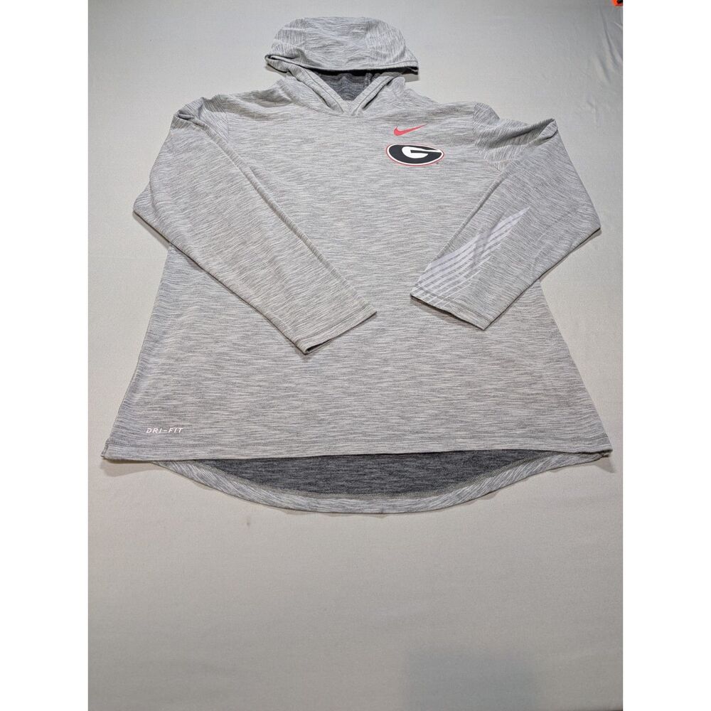 Nike Georgia Bulldogs Dri-FIT Hooded Shirt Mens Large Gray UGA Football